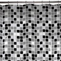 Maytex Tiles PEVA Shower Curtain, Black Maytex Tiles PEVA Shower Curtain, Black