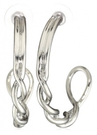 T Tahari Silver Tone Twist Hoop Earrings T Tahari Silver Tone Twist Hoop Earrings
