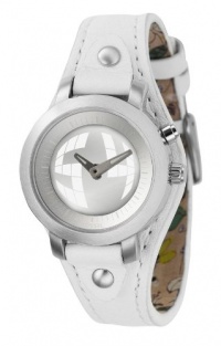 Fossil Women's BG2199 White Leather Strap Silver Big Tic Analog-Digital Dial Watch Fossil Women's BG2199 White Leather Strap Silver Big Tic Analog-Digital Dial Watch