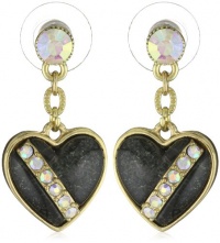 Betsey Johnson 60's Mod  Cut-Out Heart Drop Earrings