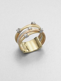 A harmonious blend of 18k white, yellow and rose gold with dazzling diamond accents. 18k white, yellow and rose goldDiamonds, .15 tcwMade in Italy A harmonious blend of 18k white, yellow and rose gold with dazzling diamond accents. 18k white, yellow and rose goldDiamonds, .15 tcwMade in Italy