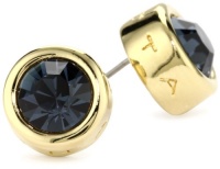 T Tahari Gold and Blue Montana Signature Stud Earrings T Tahari Gold and Blue Montana Signature Stud Earrings