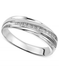 Make a special moment even more so with this engagement ring. It's crafted in sterling silver with round-cut diamonds (1/10 ct. t.w.) adding a lustrous touch. Size 8, 8-1/2, 9, 9-1/2, 10, 10-1/2, 11, 11-1/2, 12 and 12-1/2. Make a special moment even more so with this engagement ring. It's crafted in sterling silver with round-cut diamonds (1/10 ct. t.w.) adding a lustrous touch. Size 8, 8-1/2, 9, 9-1/2, 10, 10-1/2, 11, 11-1/2, 12 and 12-1/2.