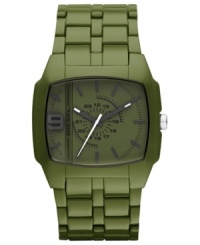 Change your look with the bold color covering this structured watch from Diesel. Change your look with the bold color covering this structured watch from Diesel.