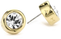 T Tahari Gold and Clear Crystal Signature Stud Earrings T Tahari Gold and Clear Crystal Signature Stud Earrings