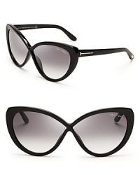 Meow meets wow in these captivating cat eye sunglasses from Tom Ford. Mysterious gradient lenses and gold touches add old-Hollywood glamour. Meow meets wow in these captivating cat eye sunglasses from Tom Ford. Mysterious gradient lenses and gold touches add old-Hollywood glamour.