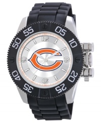 Bear down, Chicago! Root for your team 24/7 with this sporty watch from Game Time. Features a Chicago Bears logo at the dial. Bear down, Chicago! Root for your team 24/7 with this sporty watch from Game Time. Features a Chicago Bears logo at the dial.