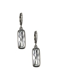 Less is more. Givenchy's drop earrings may be small in stature, but thanks to their dazzling crystal details, they make a major impact in terms of glamour! Crafted in hematite tone mixed metal. Approximate drop: 1 inch. Less is more. Givenchy's drop earrings may be small in stature, but thanks to their dazzling crystal details, they make a major impact in terms of glamour! Crafted in hematite tone mixed metal. Approximate drop: 1 inch.