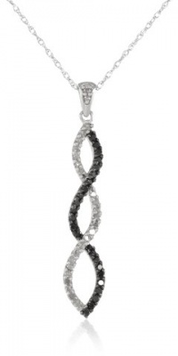 10k White Gold Black Diamond Infinity Pendant (1/4 cttw) 10k White Gold Black Diamond Infinity Pendant (1/4 cttw)