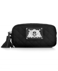 Keep it packed all summer long for weekend getaways or when you need your beauty must-haves close at hand. This classed-up cosmetic bag from Juicy Couture holds it all with ease. Separate zipped compartments with extra pockets offer superb organization. Keep it packed all summer long for weekend getaways or when you need your beauty must-haves close at hand. This classed-up cosmetic bag from Juicy Couture holds it all with ease. Separate zipped compartments with extra pockets offer superb organization.
