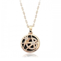 Top Value Jewelry- Distinctive Double Circle Pendant Necklace for Women with Crystal Accents, 18k Gold Plated, Free 18 Inch Chain Top Value Jewelry- Distinctive Double Circle Pendant Necklace for Women with Crystal Accents, 18k Gold Plated, Free 18 Inch Chain