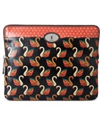 Treat your technology to vintage style with this tablet sleeve from Fossil. Durable coated canvas is dressed in a cool, care-free pattern, while the sturdy zip-top closure keeps your gadget perfectly in place. Treat your technology to vintage style with this tablet sleeve from Fossil. Durable coated canvas is dressed in a cool, care-free pattern, while the sturdy zip-top closure keeps your gadget perfectly in place.