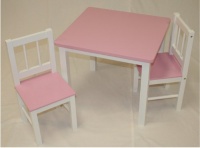 Kids Table and Chair Set (White Bases and Pink Tops) Kids Table and Chair Set (White Bases and Pink Tops)