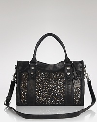 This glazed leather Frye satchel flirts with a retro and very romantic Western spirit. But while country cool, it's refined for the big city girl. This glazed leather Frye satchel flirts with a retro and very romantic Western spirit. But while country cool, it's refined for the big city girl.
