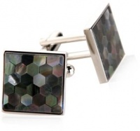 Smokey Mother of Pearl Honeycomb Cufflinks by Cuff-Daddy Smokey Mother of Pearl Honeycomb Cufflinks by Cuff-Daddy