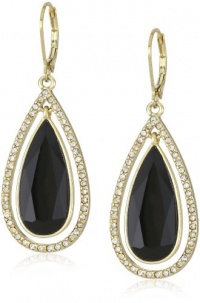 Anne Klein Bruma Gold-Tone Jet and Crystal Colored Tear Drop Earrings Anne Klein Bruma Gold-Tone Jet and Crystal Colored Tear Drop Earrings