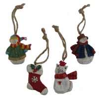 Susan Winget WINTER WONDERLAND Rustic Ornaments - 4 Piece Set Susan Winget WINTER WONDERLAND Rustic Ornaments - 4 Piece Set