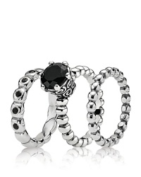 Style these three complementary PANDORA rings for a stackable look that steals the spotlight. Style these three complementary PANDORA rings for a stackable look that steals the spotlight.