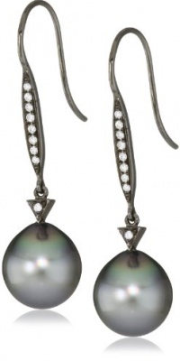 TARA Pearls Tahitian 10x11mm Pearl Black Rhodium Earrings TARA Pearls Tahitian 10x11mm Pearl Black Rhodium Earrings