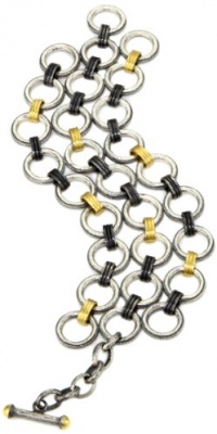 GURHAN Hoopla Soft Dark and White Silver with Gold Hoopla Bracelet GURHAN Hoopla Soft Dark and White Silver with Gold Hoopla Bracelet
