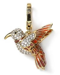 Set hearts aflutter with Juicy Couture's hummingbird charm. Moving wings and delicate pave detailing create heirloom appeal. Set hearts aflutter with Juicy Couture's hummingbird charm. Moving wings and delicate pave detailing create heirloom appeal.
