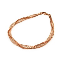 Rose Gold Plated Net Wrap With Snake Chain Sterling Silver Italian Bracelet Length 7.5 Width 4mm Lock Lobster Clasp Rose Gold Plated Net Wrap With Snake Chain Sterling Silver Italian Bracelet Length 7.5 Width 4mm Lock Lobster Clasp