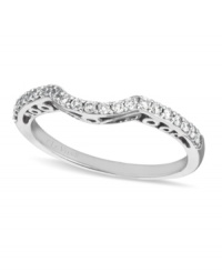 A perfect choice for that special day. Le Vian's wedding band dazzles with a row of round-cut diamonds (1/4 ct. t.w.). Set in 14k white gold. Size 7. A perfect choice for that special day. Le Vian's wedding band dazzles with a row of round-cut diamonds (1/4 ct. t.w.). Set in 14k white gold. Size 7.