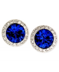 Blue breaks out in this pair of stud earrings from Givenchy. Crafted from silver-tone mixed metal, the earrings feature glistening glass accents. Approximate drop: 1-1/2 inches. Blue breaks out in this pair of stud earrings from Givenchy. Crafted from silver-tone mixed metal, the earrings feature glistening glass accents. Approximate drop: 1-1/2 inches.
