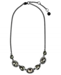 Embrace elegance. This statement necklace from Givenchy is crafted from hematite-tone mixed metal with glass stones and cubic zirconia accents adding a touch of luster. Approximate length: 16 inches + 2-inch extender. Embrace elegance. This statement necklace from Givenchy is crafted from hematite-tone mixed metal with glass stones and cubic zirconia accents adding a touch of luster. Approximate length: 16 inches + 2-inch extender.
