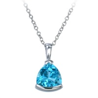 2.50 CT 9MM Trillion Cut Natural Swiss Blue Topaz Pendant In Sterling Silver With 18 Chain 2.50 CT 9MM Trillion Cut Natural Swiss Blue Topaz Pendant In Sterling Silver With 18 Chain