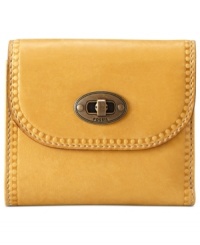 Add some artisan appeal to your everyday accessorizing with this multi-function wallet from Fossil. Sumptuous leather is outfitted in vintage-inspired details for an easygoing look, while plenty of card slots and compartments offer exquisite organization within. Add some artisan appeal to your everyday accessorizing with this multi-function wallet from Fossil. Sumptuous leather is outfitted in vintage-inspired details for an easygoing look, while plenty of card slots and compartments offer exquisite organization within.