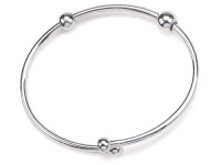 Zable(tm) 7.5 inches Sterling Silver Snake Bangle with Smart Pandora Compatible Bead / Charm Zable(tm) 7.5 inches Sterling Silver Snake Bangle with Smart Pandora Compatible Bead / Charm