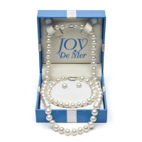 18 7-8mm White Freshwater Pearl and Sterling Silver Necklace, 7.5 Bracelet and Stud Earring Set, Gift Box 18 7-8mm White Freshwater Pearl and Sterling Silver Necklace, 7.5 Bracelet and Stud Earring Set, Gift Box