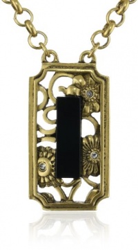 T Tahari Gold Tone with Resin and Crystal Pendant Necklace T Tahari Gold Tone with Resin and Crystal Pendant Necklace