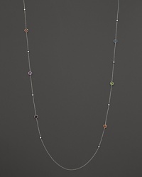 Sparkling diamond and gemstone stations on a sterling silver chain. From Ippolita's Silver Rain collection. Sparkling diamond and gemstone stations on a sterling silver chain. From Ippolita's Silver Rain collection.