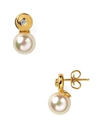 Lend a lustrous touch to your look with pearl earrings from Majorica. Warm gold vermeil and sparkling cubic zirconia add elegant impact. Lend a lustrous touch to your look with pearl earrings from Majorica. Warm gold vermeil and sparkling cubic zirconia add elegant impact.