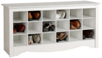 Prepac Shoe Storage Cubbie Bench, White Prepac Shoe Storage Cubbie Bench, White