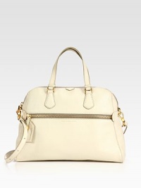 Luxurious pebbled leather in a roomy top-handle carryall with detachable strap, perfect for all your essentials.Double top handles, 6 dropDetachable adjustable shoulder strap, 11-22 dropTop zip closureOne outside zip pocketOne inside zip pocketTwo inside open pocketsFully lined15¼W X 11H X 4¼DImported Luxurious pebbled leather in a roomy top-handle carryall with detachable strap, perfect for all your essentials.Double top handles, 6 dropDetachable adjustable shoulder strap, 11-22 dropTop zip closureOne outside zip pocketOne inside zip pocketTwo inside open pocketsFully lined15¼W X 11H X 4¼DImported