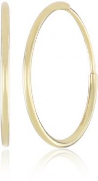 Duragold 14k Yellow Gold Endless Hoop Earrings, (0.45 Diameter)