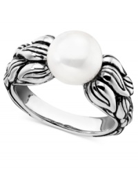Inspired by nature, a combination of the land and the sea. This stunning Fresh by Honora sterling silver ring features a cultured freshwater pearl (9-9-1/2 mm) set in sterling silver. Size 7. Inspired by nature, a combination of the land and the sea. This stunning Fresh by Honora sterling silver ring features a cultured freshwater pearl (9-9-1/2 mm) set in sterling silver. Size 7.