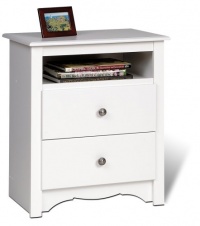 Prepac Monterey White 2-Drawer Tall Night Stand Prepac Monterey White 2-Drawer Tall Night Stand
