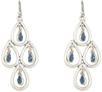 Lucky Brand Blue Teardrop Chandelier Earrings in Silver Lucky Brand Blue Teardrop Chandelier Earrings in Silver