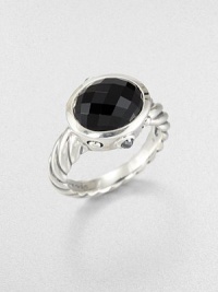 A faceted black onyx stone set in sleek sterling silver accented with hematite on an iconic cable shank. Black onyxHematiteSterling silverWidth, about .5Imported A faceted black onyx stone set in sleek sterling silver accented with hematite on an iconic cable shank. Black onyxHematiteSterling silverWidth, about .5Imported