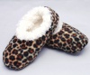 Snoozies Leopard Print Fleece Lined Womens Footies