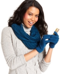 Opt for everyday elegance with this open knit infinity scarf from American Rag that adds instant polish to whatever you wear. Pairs perfectly with your favorite cozy sweater or woolen coat. Opt for everyday elegance with this open knit infinity scarf from American Rag that adds instant polish to whatever you wear. Pairs perfectly with your favorite cozy sweater or woolen coat.
