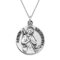 St. Genevieve Pendant Medal - Sterling Silver St. Genevieve Pendant Medal - Sterling Silver