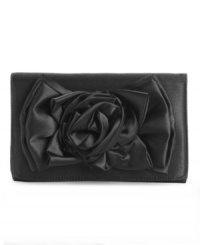 Roses are red, violets are blue, and this adorable rosette bag is a total fashion-do! Offered in a vibrant pink or classic black, this ultra femme bag with oversized rosette detailing will make you the belle of any ball. Roses are red, violets are blue, and this adorable rosette bag is a total fashion-do! Offered in a vibrant pink or classic black, this ultra femme bag with oversized rosette detailing will make you the belle of any ball.