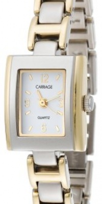 Carriage Women's C6A301 Two-Tone Square Case White Dial Two-Tone Stainless Steel Jewelry Bracelet Watch Carriage Women's C6A301 Two-Tone Square Case White Dial Two-Tone Stainless Steel Jewelry Bracelet Watch