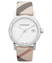 Impeccable Swiss craftsmanship and iconic check patterns define this Burberry timepiece.