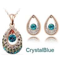 General Gifts Princess Teardrop Swarovski Elements Crystal Jewelry Set 18k Gold Plated Necklace Earrings General Gifts Princess Teardrop Swarovski Elements Crystal Jewelry Set 18k Gold Plated Necklace Earrings